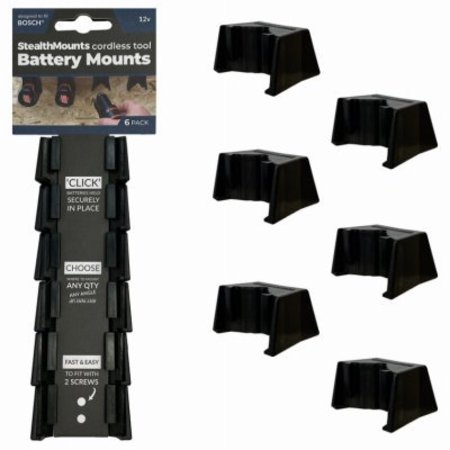 METALMARK INDUSTRIAL 6PK BO12 BLK Batt Mount BM-BO108-BLK-6